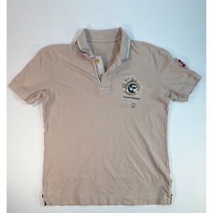 Napapijri Geographic Mens Expand Horizons Expedition Polo‎ Shirt Tan Beige Large